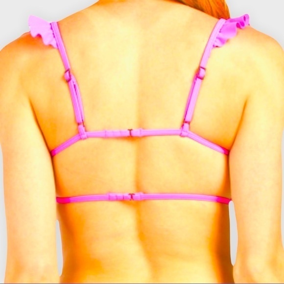 Kendall + Kylie Pink Ruffle Bikini Top. Size XL - Picture 2 of 8